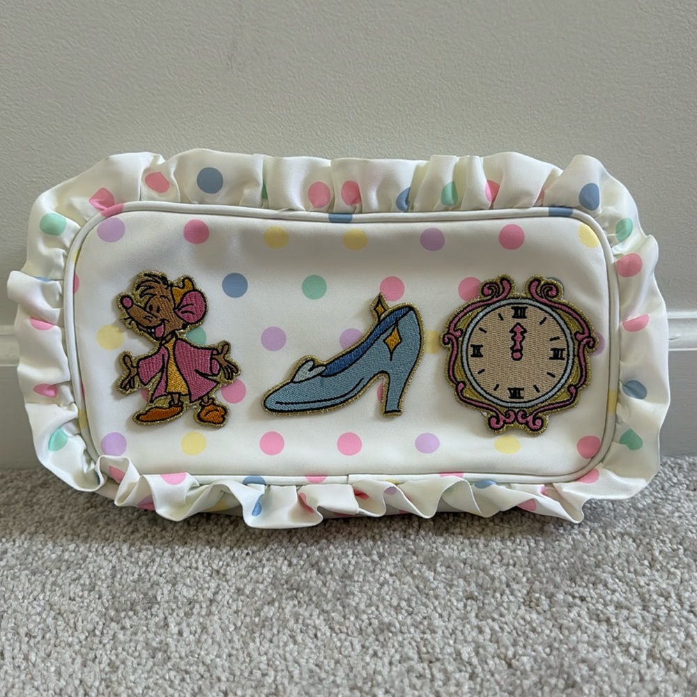 Stoney Clover Lane ruffle small pouch with Disney patches